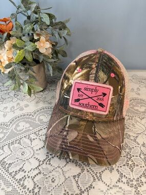 Simply Southern Pink Camo Mesh Trucker Hat
